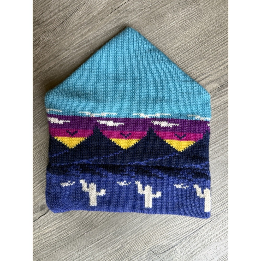 Vintage Duke Steamboat Springs Wool Ski Hat Southwest Cactus Knit Beanie